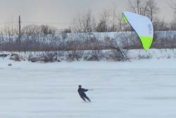 snow kiting or (snowkiting) on the st. lawrence river