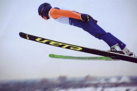 ski jumper using the V-style