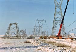 hydro towers collapsed under the weight of freezing rain during the ice storm.